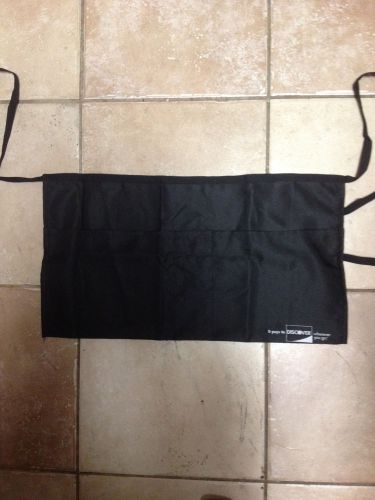 WAIST APRON WITH 3 POCKETS COTTON POLY COMMERCIAL RESTAURANT - BLACK NEW