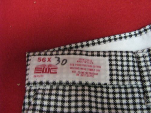 2 PAIR EWC Black &amp; White Checkered Chef Pants, size 56 x 30, NEW, Made in USA
