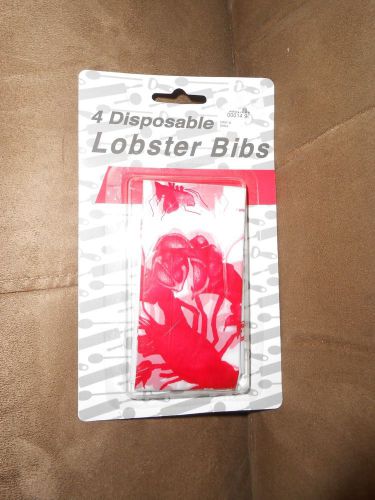 (m) Package of 4 Disposable Lobster Bibs - Brand New, Factory Sealed