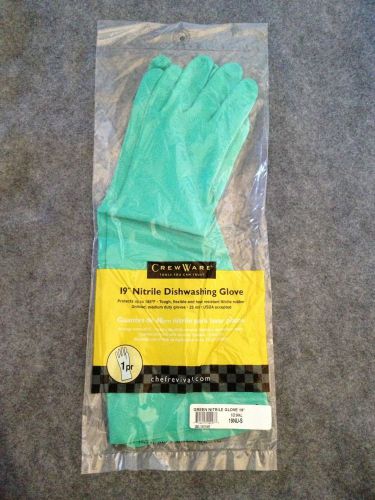Chef revival~19&#034; nitrile dishwashing gloves~one (1) pair new in package~small for sale