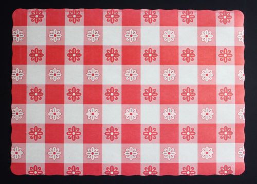 PAPER PLACEMATS 100 PACK RED GINGHAM FREE SHIPPING