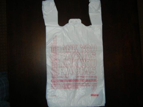 100 PLASTIC SHOPPING BAGS 16x12  CARRY OUT GROCERY TAKE OUT BAGS FREE SHIPPING