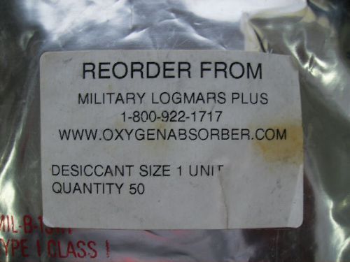 One Sealed Bag of 50 Desiccant covers