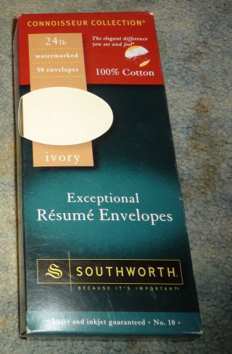 Southworth Exceptional Reume Envelopes 50 Ivory Watermarked 100% cotton sealed