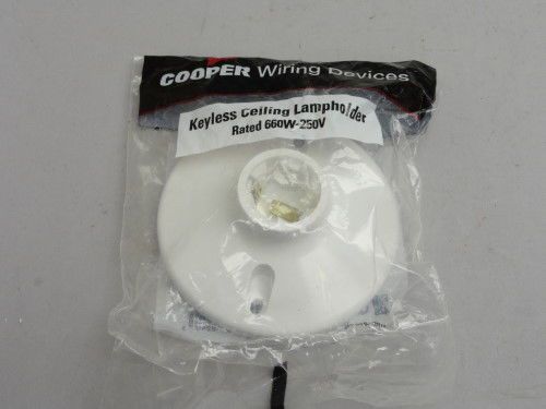 NEW Cooper S1174W receptacle plastic ceiling lamp holder keyless white