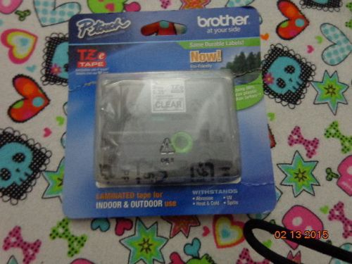 GENUINE Brother TZ-121 P Touch Tape 9mm 3/8 in. Black Ink On Clear TZe-121
