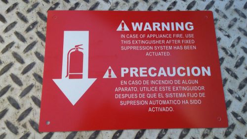 Class K Fire extinguisher sign or placard