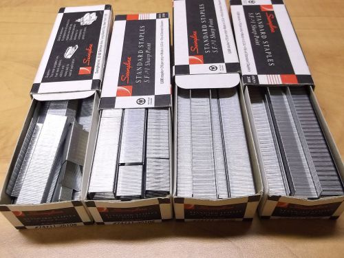 Lot of 4 Vintage 5000 ct Boxes of Swingline Standard Staples S.F. 1 Sharp Point