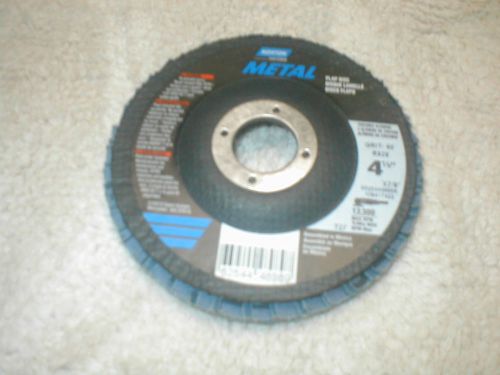 Box/10 Norton Metal Zirconia Flap Discs 4-1/2&#034; x 7/8&#034; 36 Grit 66254472653