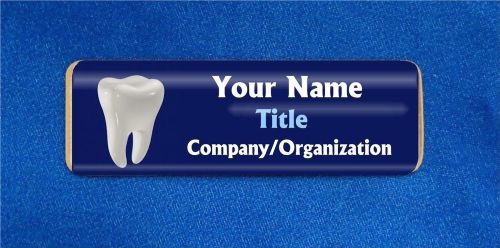 Tooth Custom Personalized Name Tag Badge ID Black Dentist Dental Hygienist