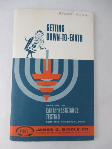 Getting Down To Earth Manual Earth Resistance Testing 1970 Vtg Guide