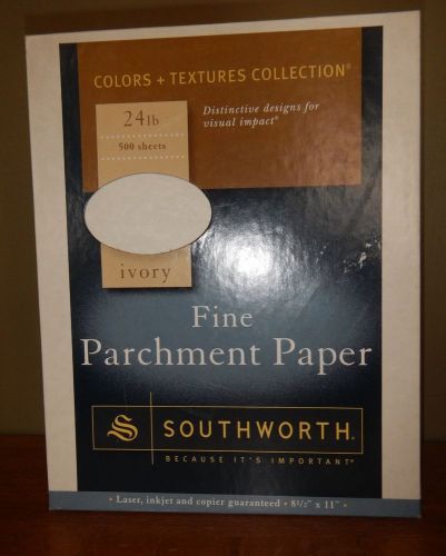 SOUTH WORTH IVORY FINE PARCHMENT PAPER -24 lb - open box of 500 sheets