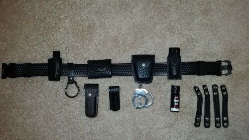Bianchi police duty belt 34&#034;- 40&#034; with pouches for sale