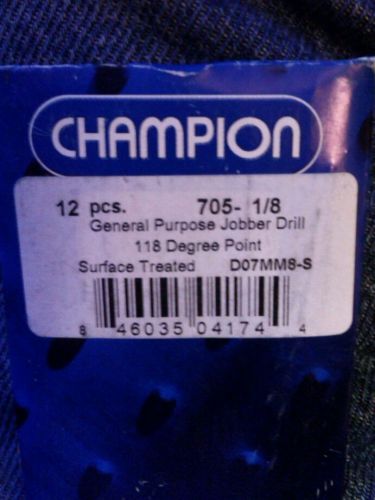 Champion 705-1/8&#034; jobber 118 degree point