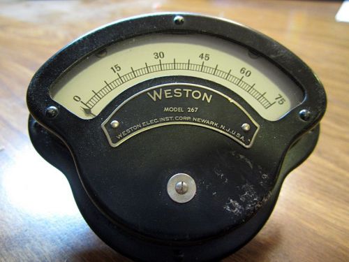 VINTAGE ANTIQUE WESTON Milliamperes Volts Meter MODEL 267 DC 0 to 75