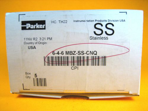 Parker -  6-4-6 mbz-ss-cnq -  ss female run tee, 3/4&#034;x1/4&#034; (box of 5) for sale