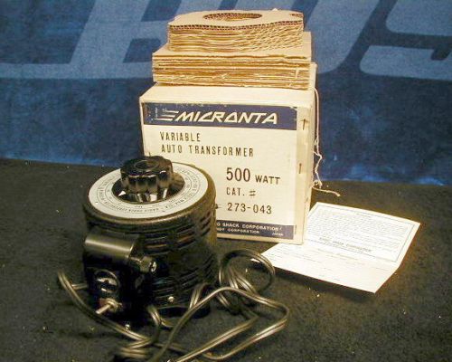Micronta 500 watt variable transformer 0-140 v nib for sale