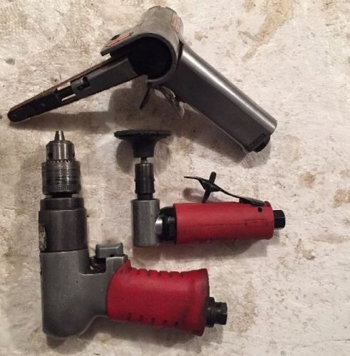 Three matco tools one belt sander one reversible drill and one die grinder for sale