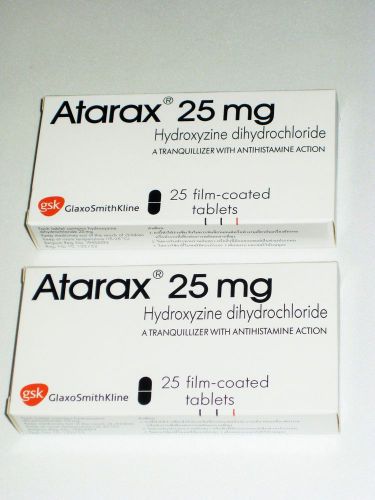 Lot of 2 Boxes x Atarax 25 mg. For Treatment of Itching , Adults&#039; Anxiety