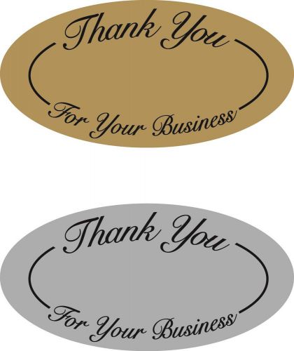 Thank You For Your Business Stickers  100  Count  1-3/4&#034; x 3-1/2&#034;   Large Ovals