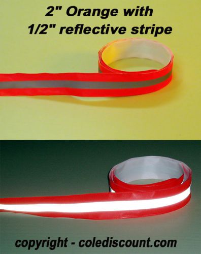 Reflective Vest Trim Strip 2&#034; wide Orange Red 12 feet