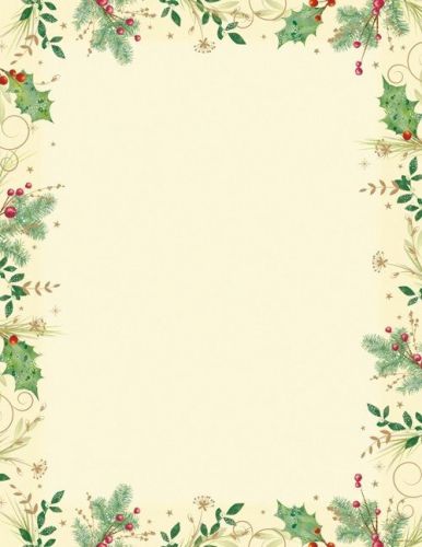 Holly Branches Stationery 80ct