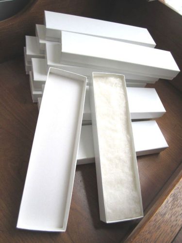 Lot of 12 White Jewelry Gift Boxes for Bracelets/Necklaces  8&#034; x 2&#034;x 1&#034;