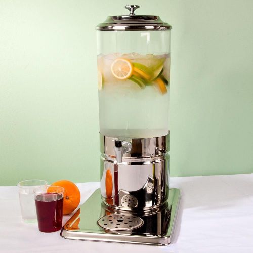 Choice 1.8 Gallon Stainless Steel and Polycarbonate Single Beverage Dispenser