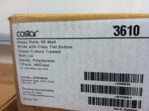 Corning Co-Star 3610 Assay Plate White/Clear Bottom 96 Well Sterile, 48/Case