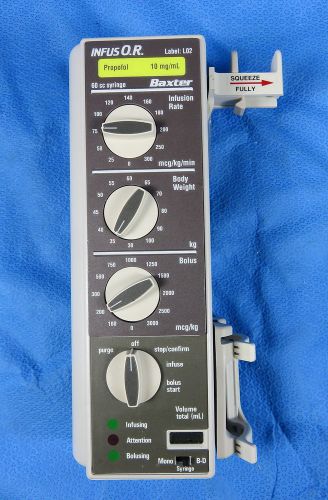 Bard Infus O.R. InfusOR Syringe Infusion Pump with Propofol Label w/ Warranty