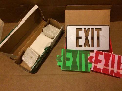 (1) exit sign &amp; (1) emergency light ( damp area ok ) &amp; (1) low price ships fast for sale
