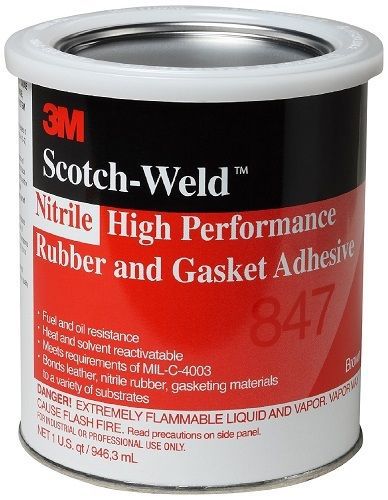 3M 847 Scotch-Grip Rubber &amp; Gasket Adhesive, Brown (Quart)