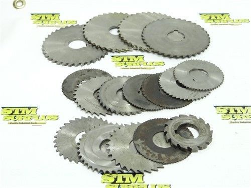 LOT OF 11 HSS SLITTING &amp; SLOTTING BLADES 2-3/16&#034; TO 4&#034; WITH 1&#034; BORE CLEVELAND