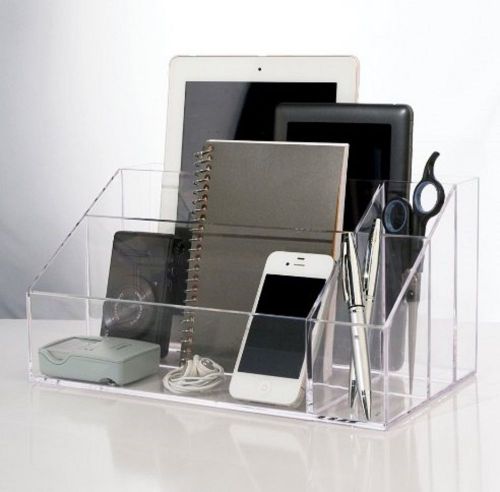 Desktop Organizer Home Office Clear Acrylic Decor Electronics Easy See Makeup
