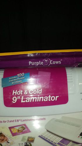 Purple Cows Hot and Cold Laminator, Includes 100 3 mil Hot Pockets,