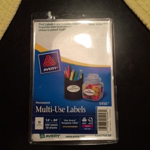Avery Multipurpose Label 5456 - 1.62&#034; Width x 0.81&#034; Length 500 / Pack Oval