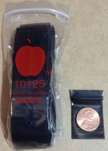 100 Black Apple Baggies 1&#034; x  1.25&#034; Mini Ziplock Bags 10125