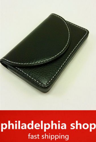 New Leather Business Name Credit ID Card Holder Wallet Case New Black 365