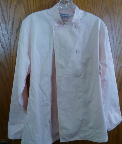 Chef Works Light Pink Womans Chef Coat. Extra button and tag attached Size Small
