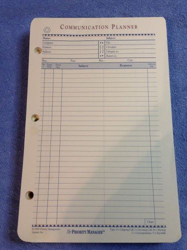 The Priority Manager - Communication Planner Refill Pad A5 - PJ0111 (Lot of 3)