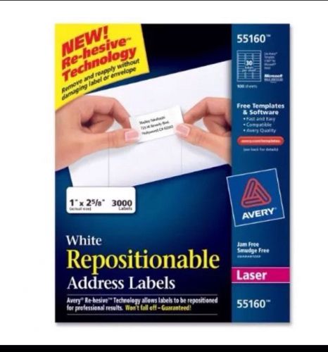 Avery Repositionable Mailing Label - 15,000 Labels / (55160)