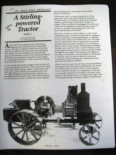 Stirling-Powered Tractor Plans and Instructions - Hit and Miss