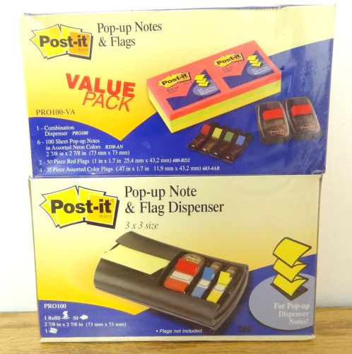 Post It Pop Up Note &amp; Flag Dispenser w/ Notes &amp; Flags Value Pack, Pro100