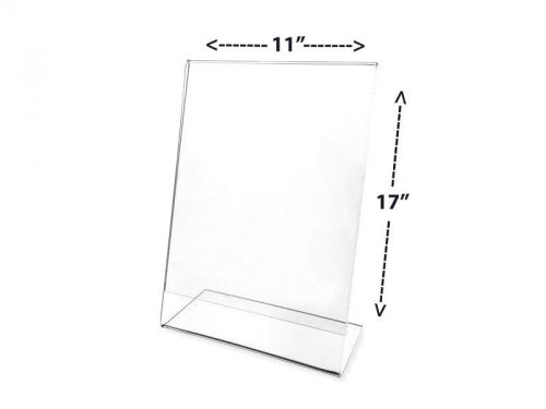 11&#034; x 17&#034; Vertical Acrylic Table Tent Picture Display &amp; Sign Holder - Clear