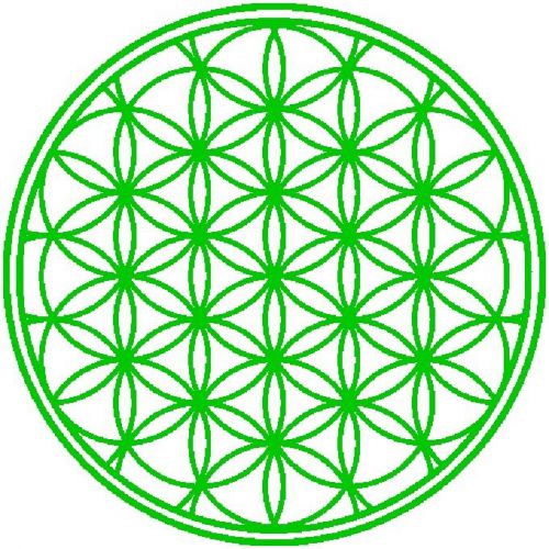 30 Custom Green Flower of Life Personalized Address Labels
