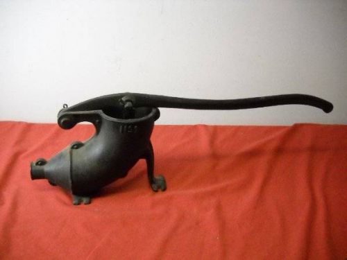 Vintage CAST IRON Sausage Stuffer No 1 Table Top mount Works GREAT Hand Pressed