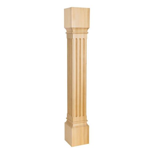 Large Fluted Traditional Wood Post -5&#034; x 5&#034; x 35-1/2&#034;