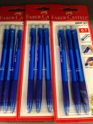 Faber Castell Grip X7 Blue ink 0.7 mm tip 9 pens set super smooth gel pen