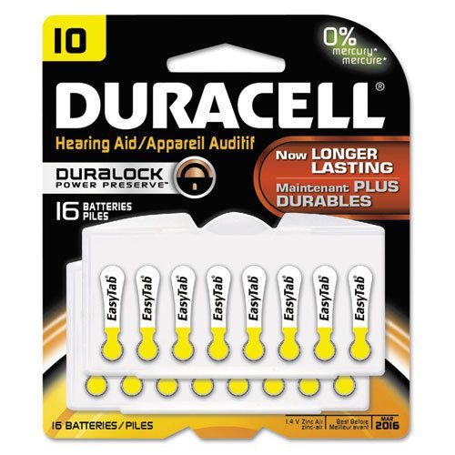Button cell hearing aid battery, #10, 16/pk for sale
