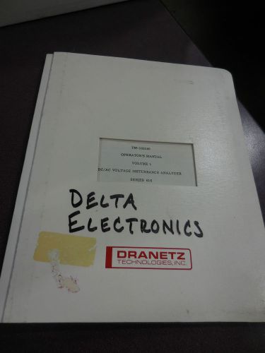 Dranetz TM-103140 Operator&#039;s Manual